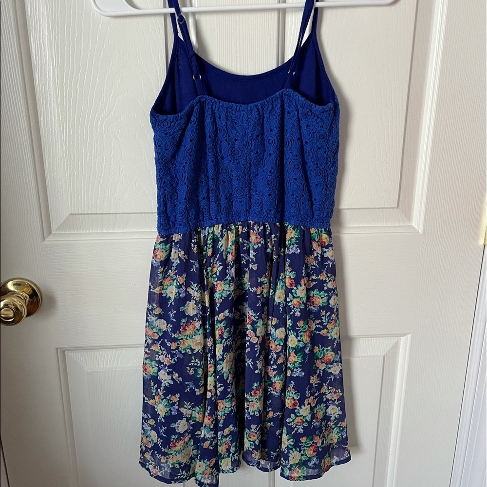 Blue Floral Pre-teen Dress